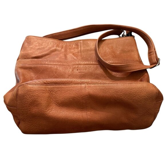 Still Nordic Leather Cross Body Purse Caramel Brown 14 in x 12 in x 5 in - Picture 8 of 10